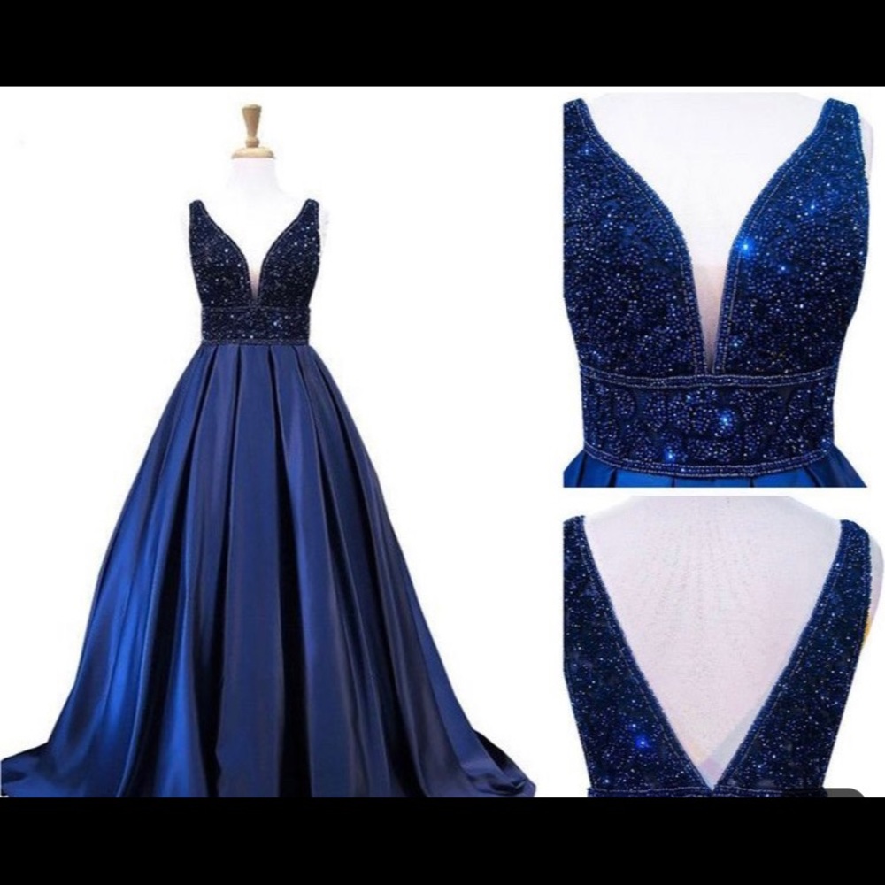 Navey blue sequined dress